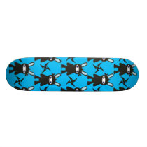 Turquoise and Black Ninja Bunny Pattern Skate Decks