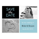 Turquoise and Black Save the Date Photo Postcards
