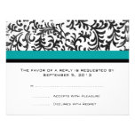Turquoise and Black Wedding RSVP Invites
