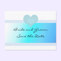 Turquoise and Blue Save the Date postcards