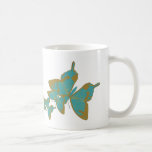 Turquoise and Bronze Butterfly Mug