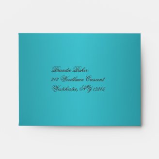 Turquoise and Brown A2 Envelope for Reply Card