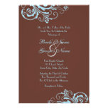 Turquoise and Brown Chic Wedding Invitation