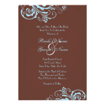 Turquoise and Brown Chic Wedding Invitation invitations