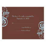 Turquoise and Brown Chic Wedding RSVP Personalized Announcement