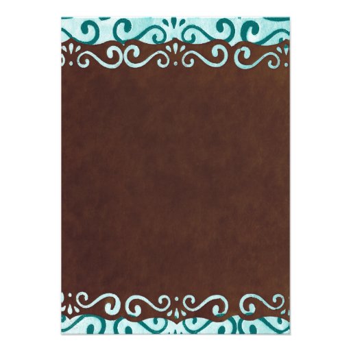 Turquoise and Brown Country Wedding Invitations