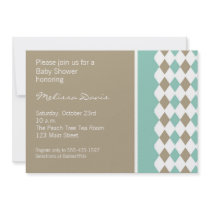 Turquoise and Brown Diamond Invitation by kandelyn Turquoise and Brown Diamond Invitation