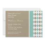Turquoise and Brown Diamond Invitation