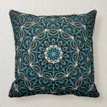 turquoise and brown pillow