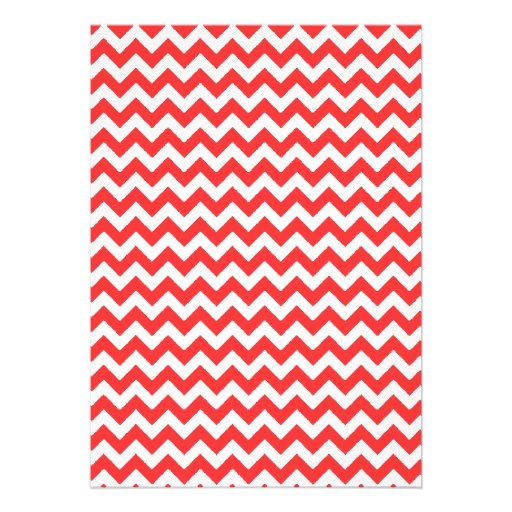 Turquoise and Coral Chevron Wedding Invitation