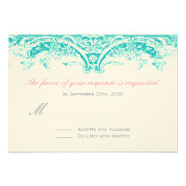 Turquoise and Coral Reply Cards - RSVP invitations