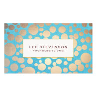 Turquoise and Gold Circle Pattern Beauty Salon Business Card Template