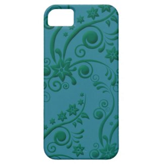 Turquoise and Green Floral iPhone 5 Case