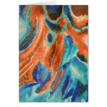 Turquoise and Orange Abstract Card