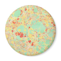Turquoise and Orange Marble magnets by Brookmarb Turquoise and Orange Marble magnets