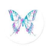 Turquoise and Pink Butterfly Stickers