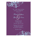Turquoise and Purple Chic Wedding Invitation