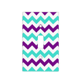 Turquoise and Purple Zigzag Light Switch Cover