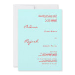Turquoise and Red Paisley Indian Wedding invitations