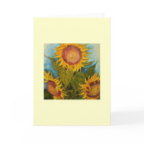 Turquoise and Sunflower Greeting Card