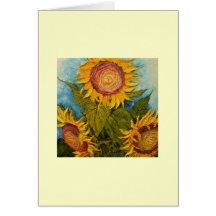 Turquoise and Sunflower Greeting Card