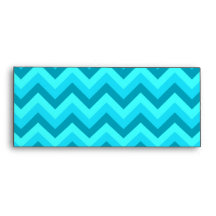 Turquoise and Teal Zigzag Pattern. Envelopes