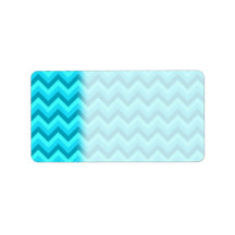 Turquoise and Teal Zigzag Pattern. Personalized Address Label