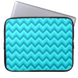 Turquoise and Teal Zigzag Pattern. Laptop Sleeves