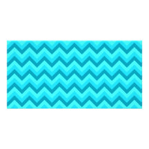 Turquoise and Teal Zigzag Pattern. Photo Card