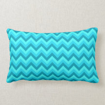 Turquoise and Teal Zigzag Pattern. Throw Pillow