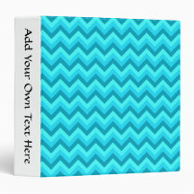 Turquoise and Teal Zigzag Pattern. Vinyl Binder