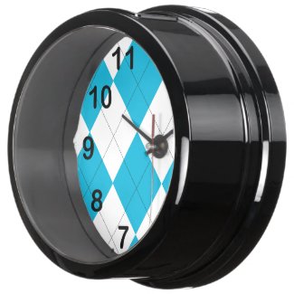 Turquoise and White Argyle