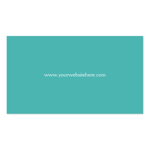 Turquoise and White Floral Vine Business Card (back side)