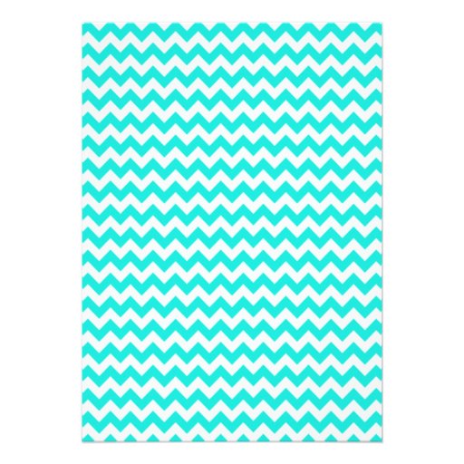Turquoise, Aqua Color Chevron; Equestrian Invitation
