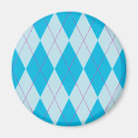 Turquoise Argyle Magnet
