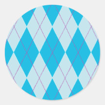 Turquoise Argyle Sticker