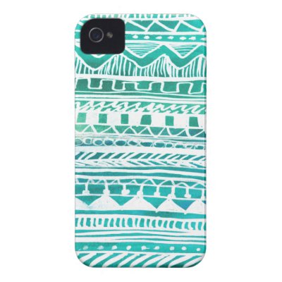Turquoise Aztec Pattern Case-mate Iphone 4 Cases
