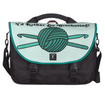 Turquoise Ball of Yarn & Crochet Hooks (Version 2) Laptop Bags