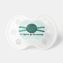 Turquoise Ball of Yarn & Crochet Hooks (Version 2) Pacifier