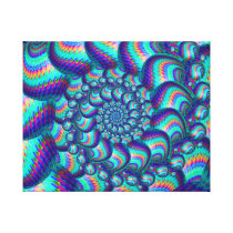Turquoise Balls Fractal Pattern Canvas Prints