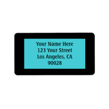 turquoise black color custom address labels