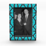 turquoise black pattern photo frame awards