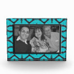 turquoise black pattern photo frame awards