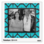 turquoise black pattern  photo frame wall decals