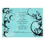 Turquoise Black Swirl Bridal Shower Invitation