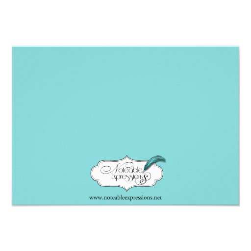 Turquoise Black Swirl Wedding Rehearsal Dinner Announcements