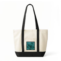Turquoise Blue and Teal Fractal Art Design. Tote Bags