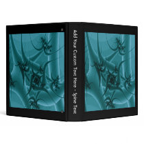 Turquoise Blue and Teal Fractal Art Design. 3 Ring Binders