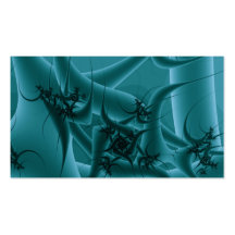 Turquoise Blue and Teal Fractal Art Design. Business Card Templates