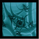 Turquoise Blue and Teal Fractal Art Design. Photo Cut Outs